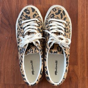Leopard print Madewell boardwalk sneakers size 8